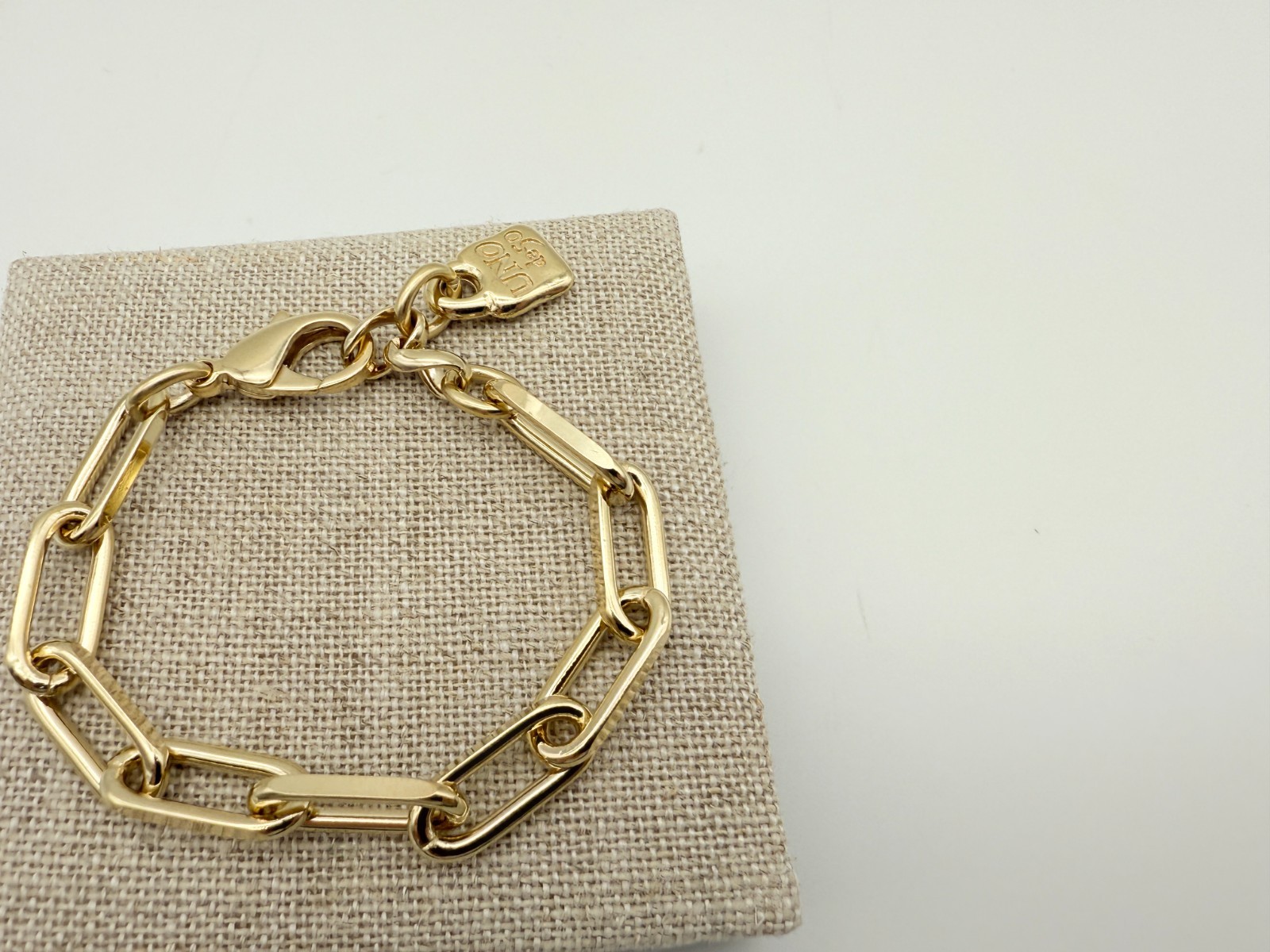 NEW Uno de 50 SER BRAVE 18k Gold Plated Chain Link Bracelet Size Medium