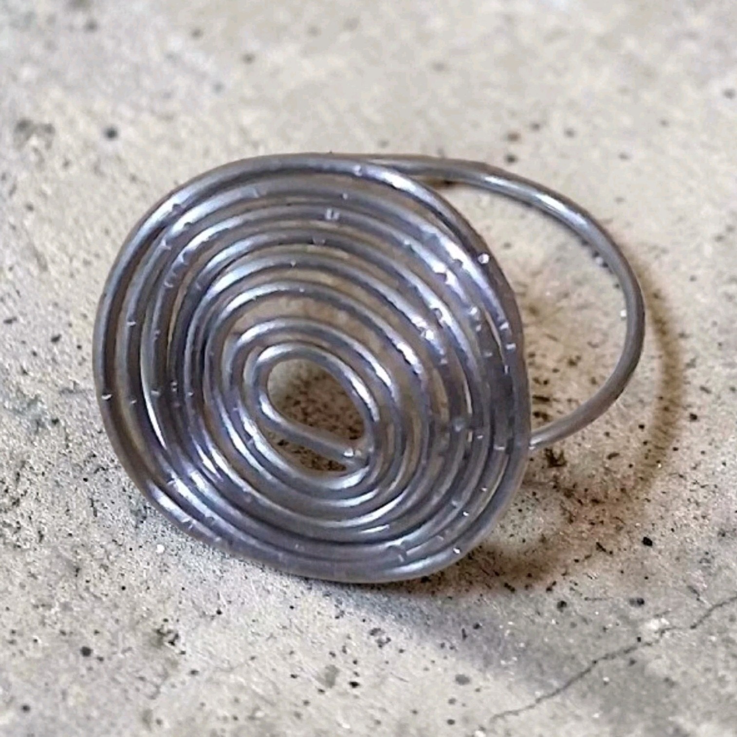 Beauty By Design Silver Spiral Statement Ring Size 9 Modern Asymmetrical Metal