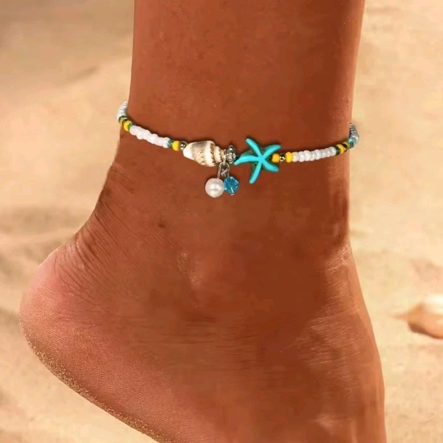Shell Starfish Beads Anklet Ankle Bracelet Women’s Fashion Jewelry