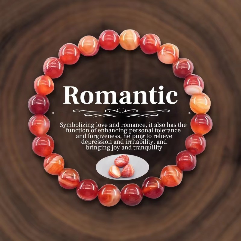 Natural Stone Symbolic Beaded Bracelet Women Men Anxiety Relief Protection Money