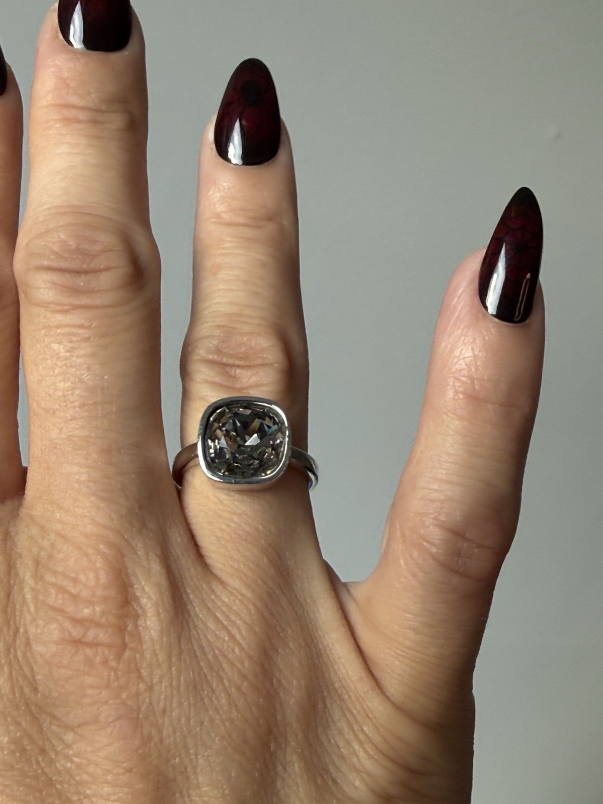 Swarovski crystal ring size 6 Cushion Cut Cocktail Ring statement ring luxe