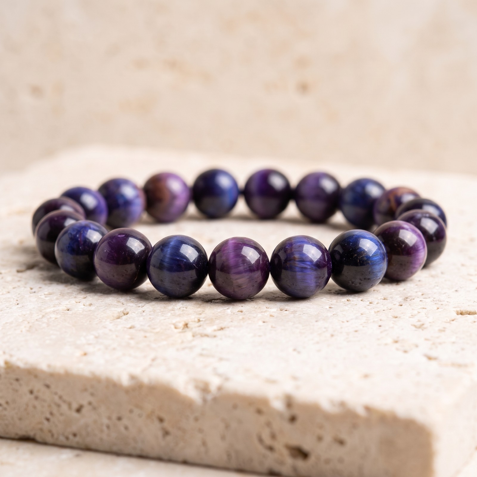 Genuine Sugilite Beaded Bracelet Natural Stone Smooth Round Stretch Boho 8mm