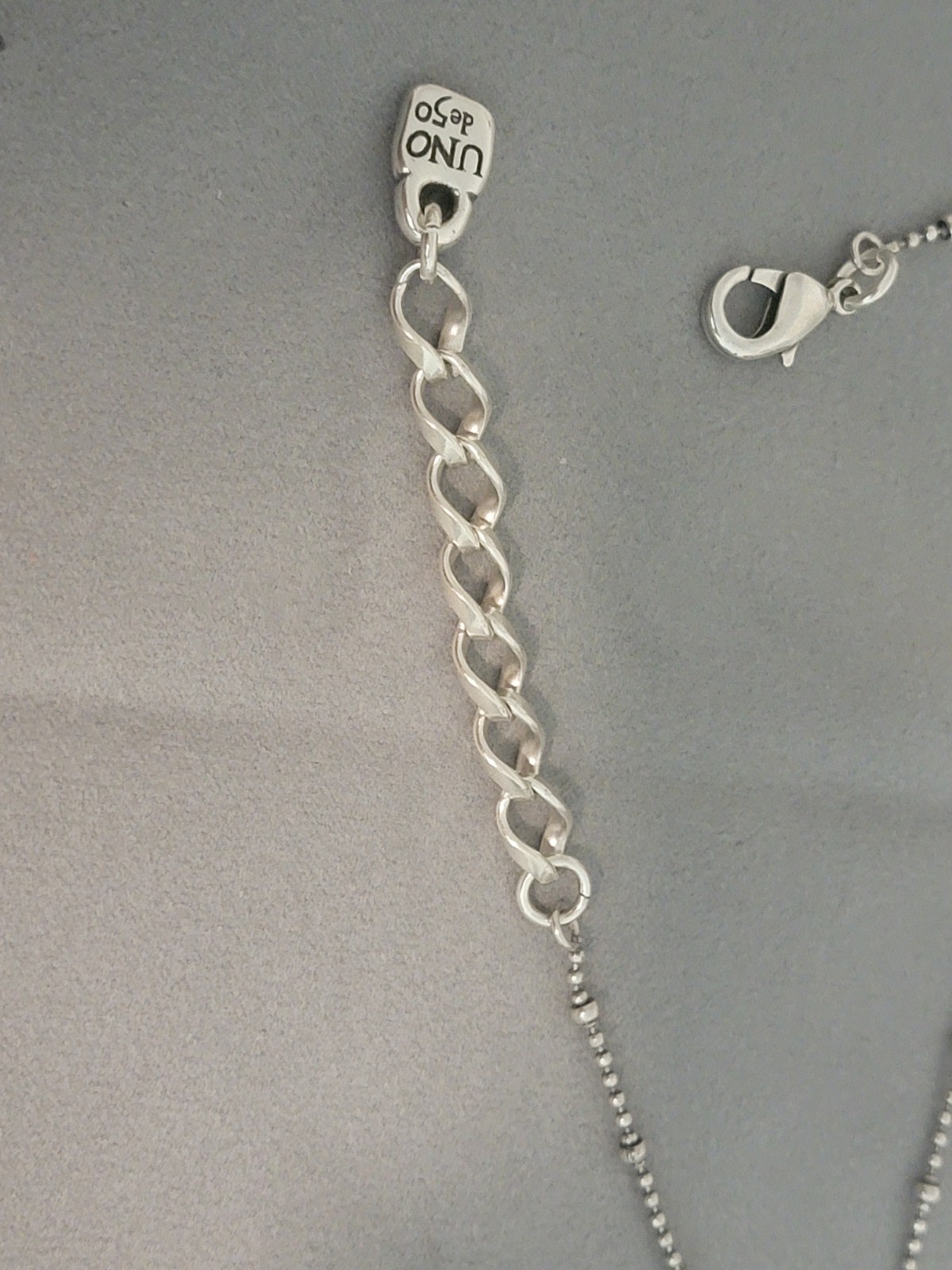 UNO De 50 Blue Oval faceted crystal Pendant Necklace