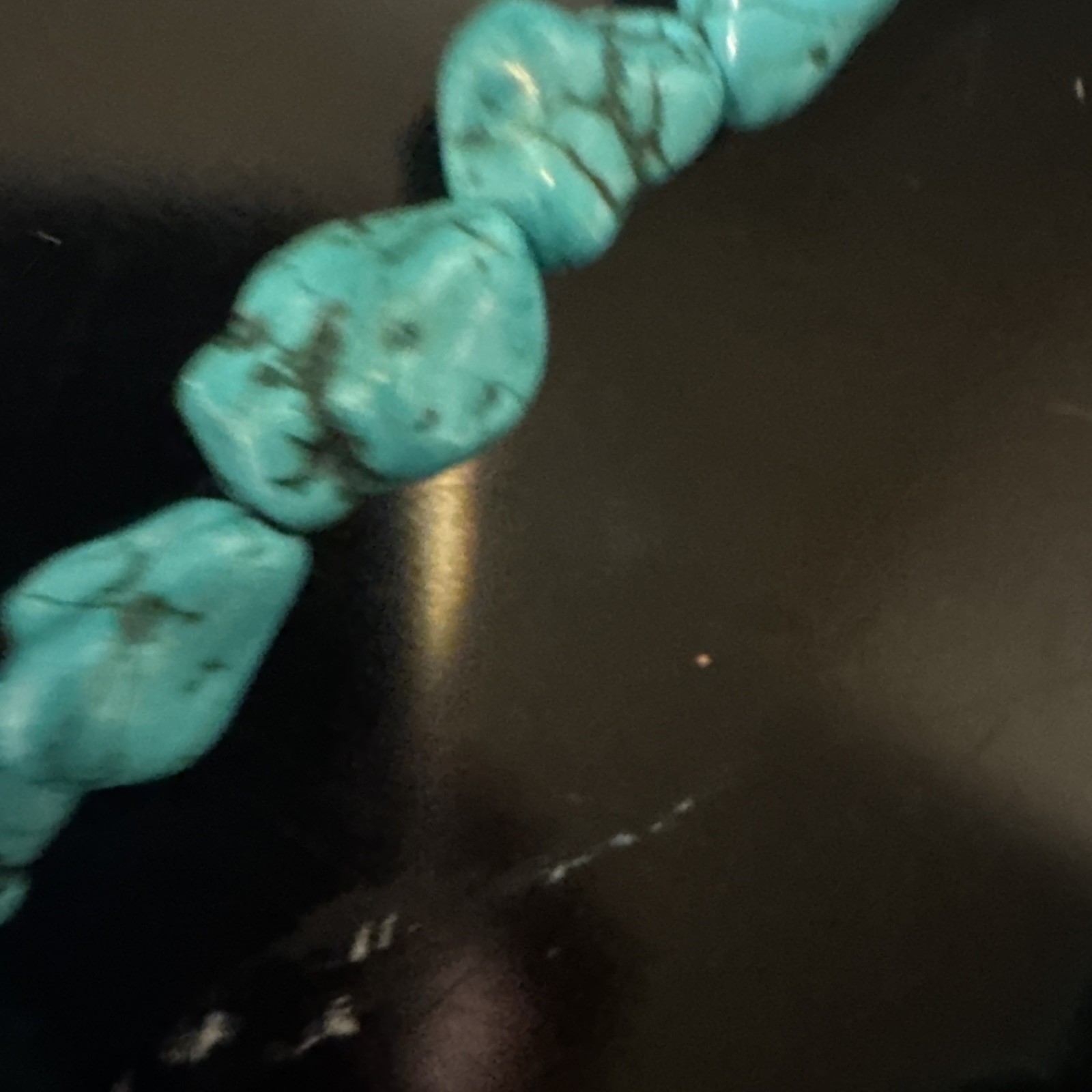 Block Turquoise Tie Back Necklace