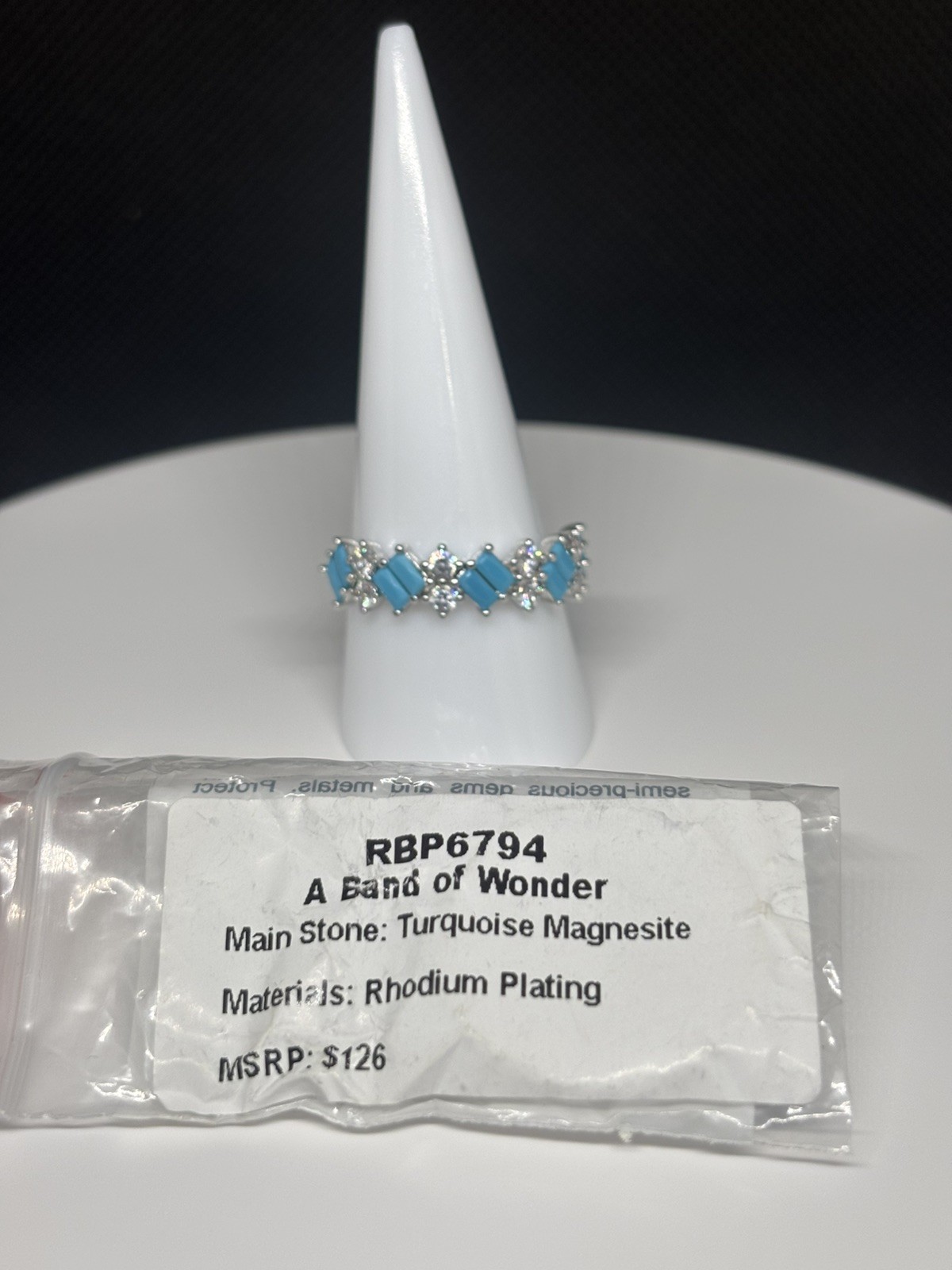 Bomb Party December 2023 “A Band of Wonder” – Size 10 Ring – Turquoise Magnesite