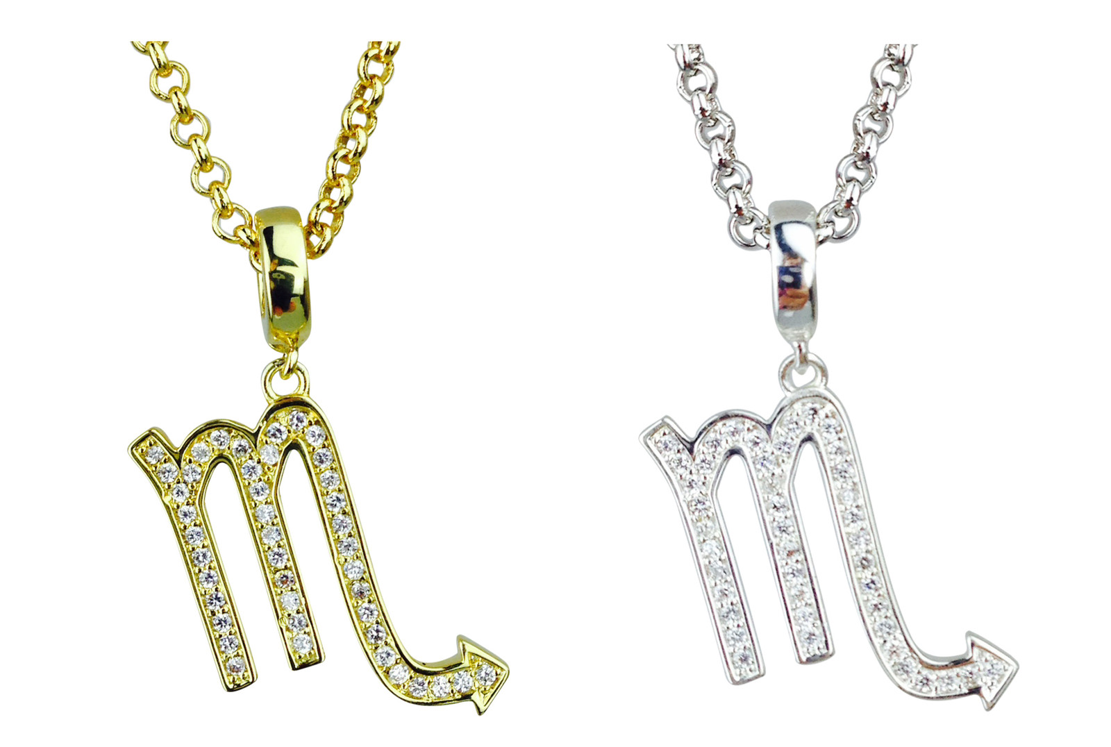 Scorpio Symbol of the Zodiac Silver or Gold Plated Pendant -Horoscopes Star Sign