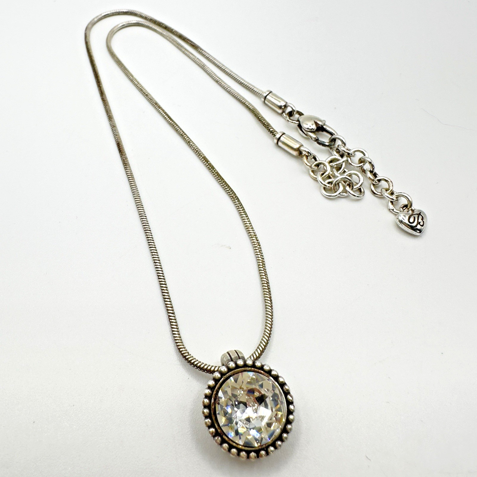 Brighton Twinkle Grande Silver Crystal Pendant Necklace Adjust 16″ – 18″