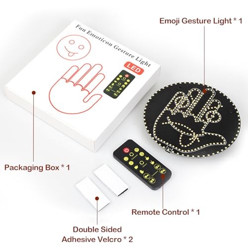 Finger Car Light with Remote – 4 Emojis & 4 Gestures – Cool LED Sign – Road