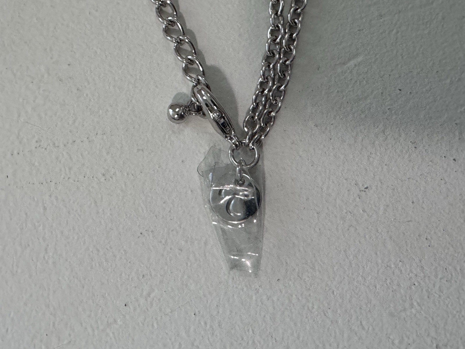 Touchstone crystal by Swarovski sliver Tassel Necklace