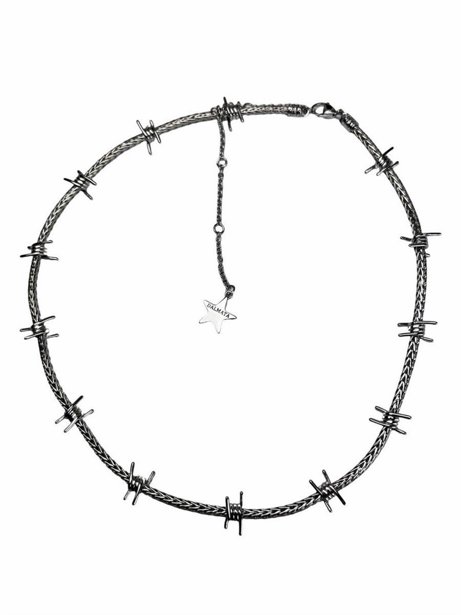 Dalmata Barbed Wire Chain Statement Necklace Billie Eilish Style Punk Y2K