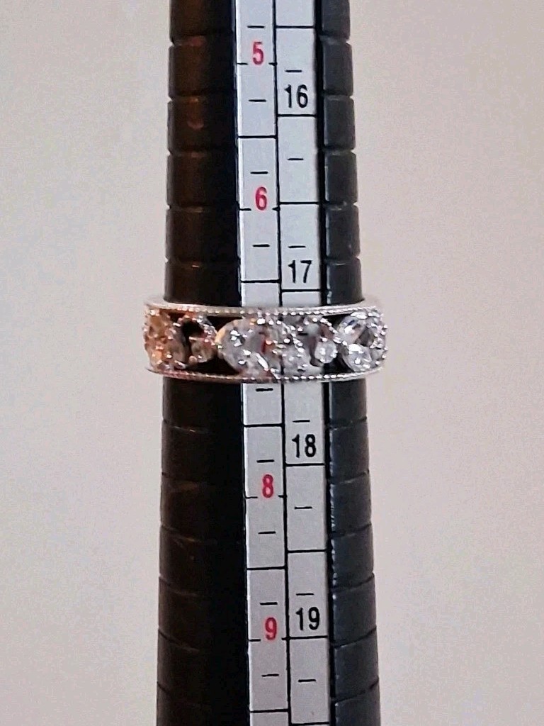 Designer 3 Ct Simulated Diamond 3-piece Eternity Band Ring Set Size 7 Sterling