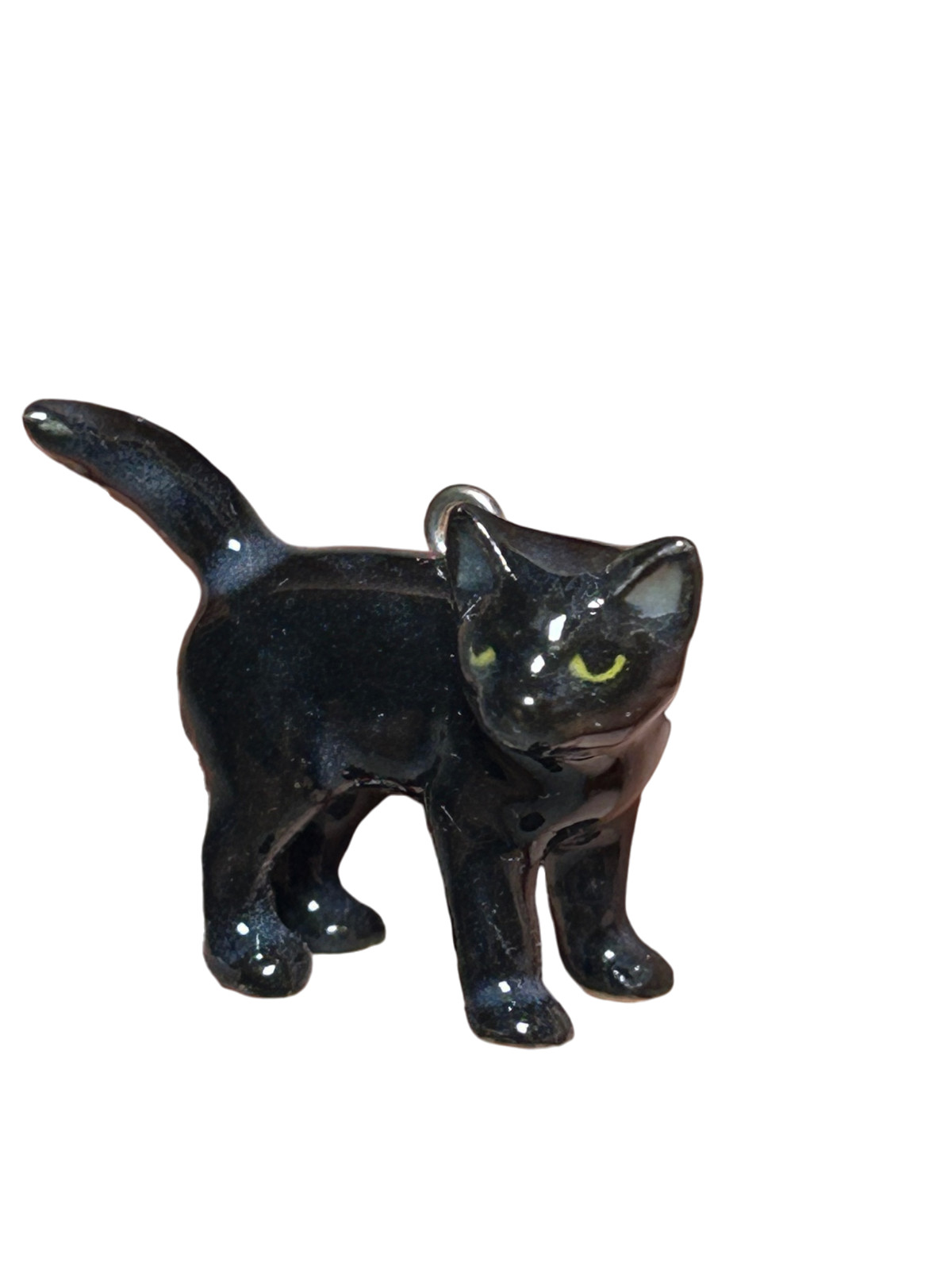 Little Critterz Jewelry – Black Cat Necklace – Pendant Porcelain Jewelry Vintage