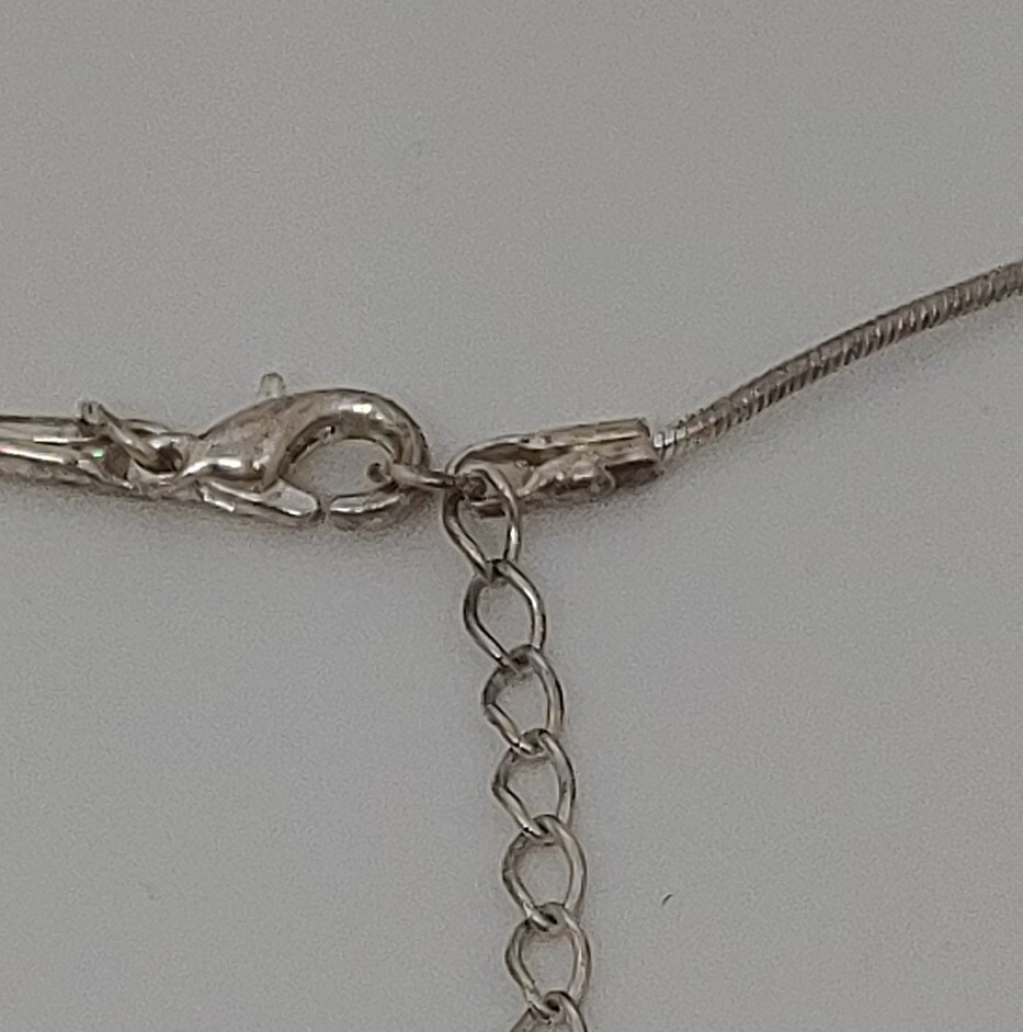 Carolee Silver Tone Rhinestone Y Drop 18″ Snake Chain Necklace 2″ Drop