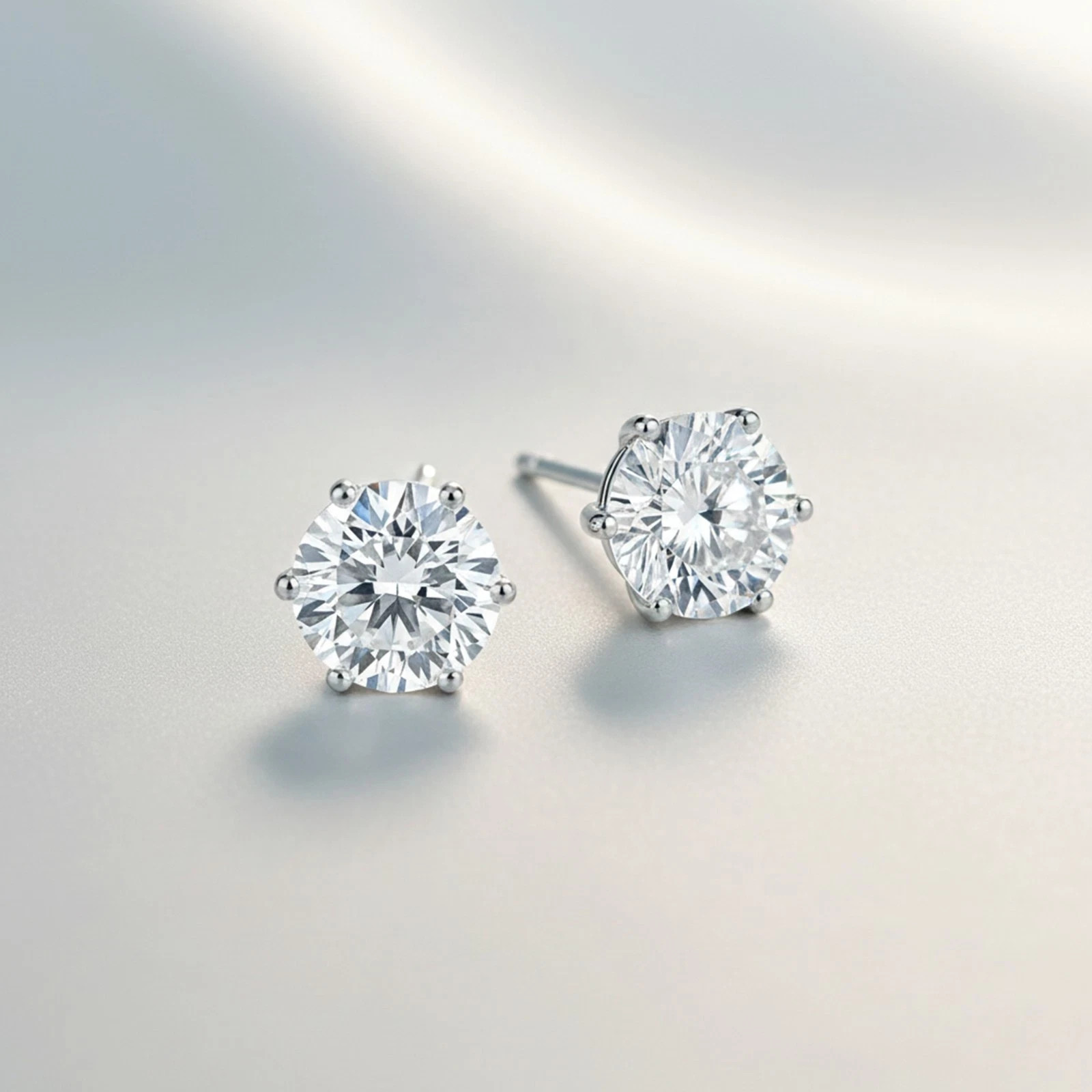 6 Ct Lab grown Diamond Round Earrings Studs Valentine’s Day Gift For Women