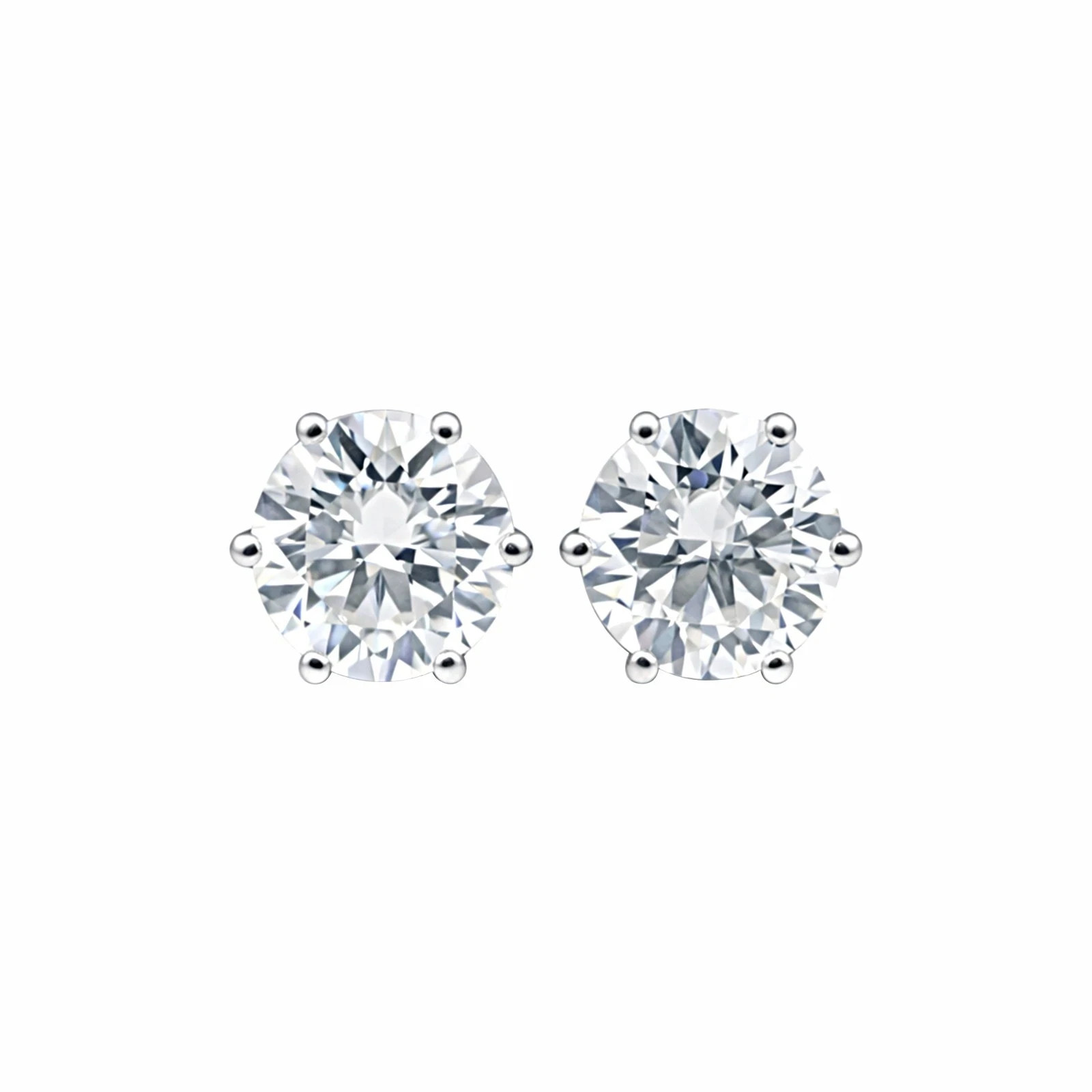 6 Ct Lab grown Diamond Round Earrings Studs Valentine’s Day Gift For Women