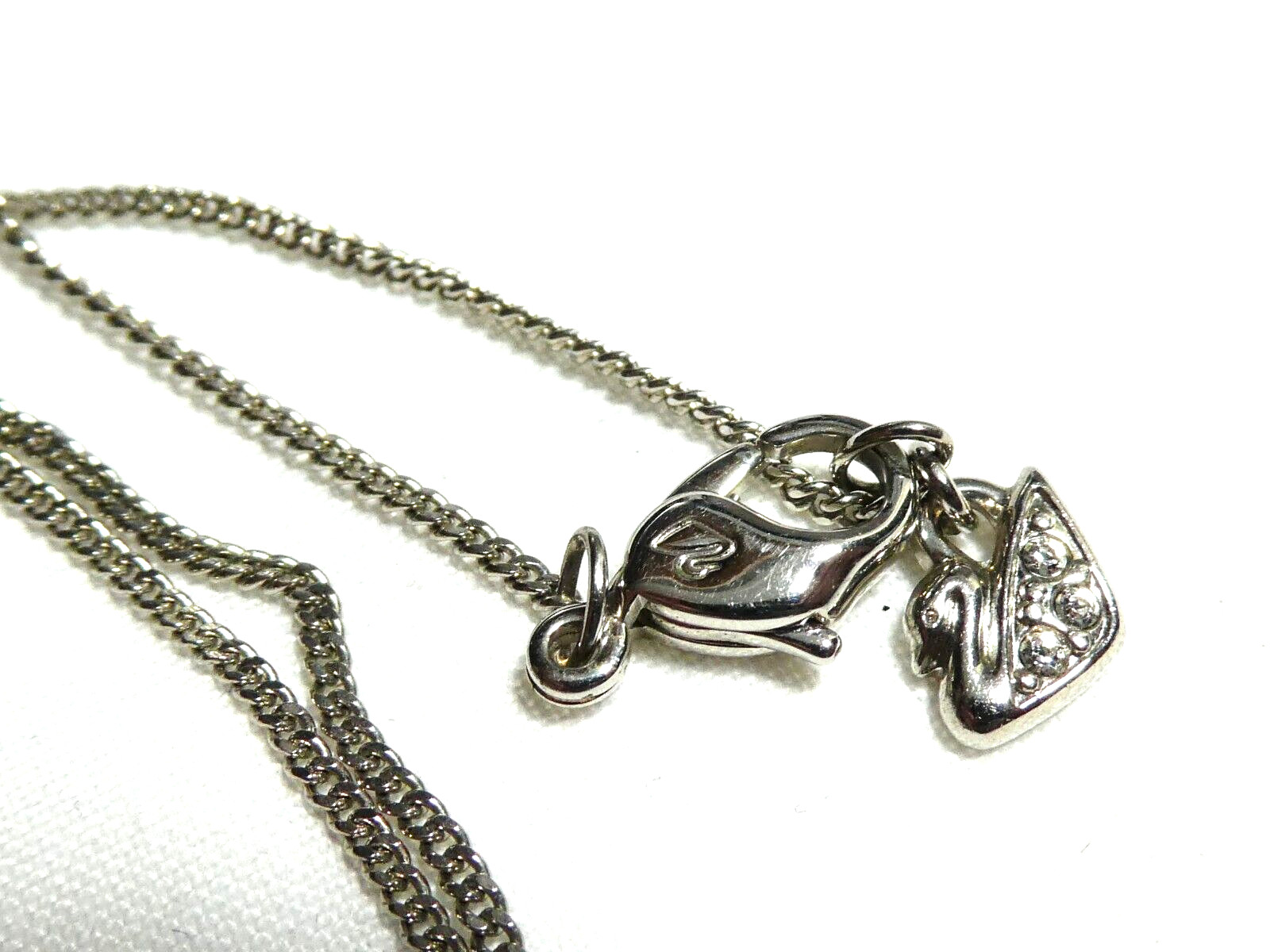 Swarovski Palladium Plated Large Oval Rainbow Crystal Studded Pendant NECKLACE