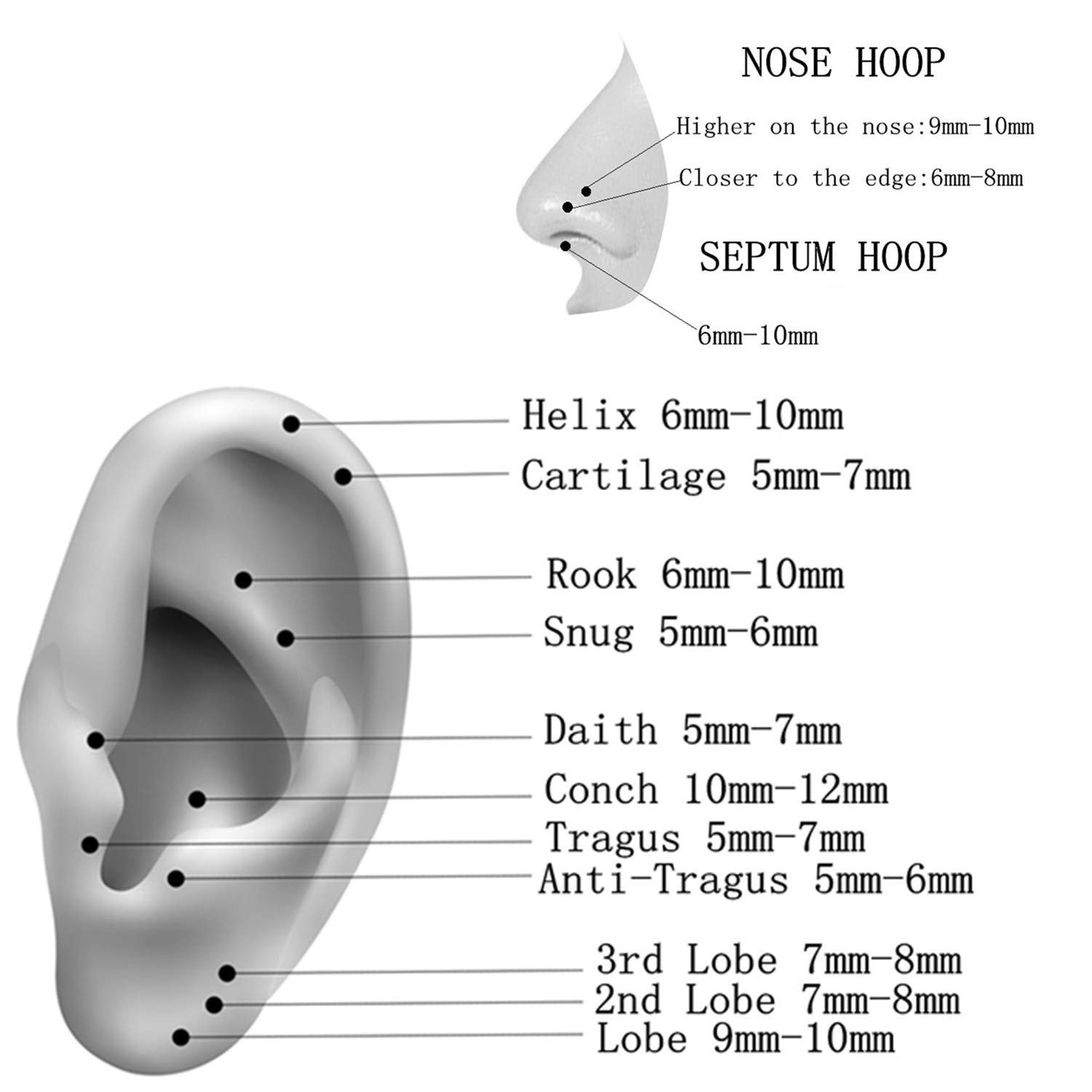 316L Surgical Steel Nose Rings Hoop Septum Clicker Hinged Segment Ring Lip Ea…