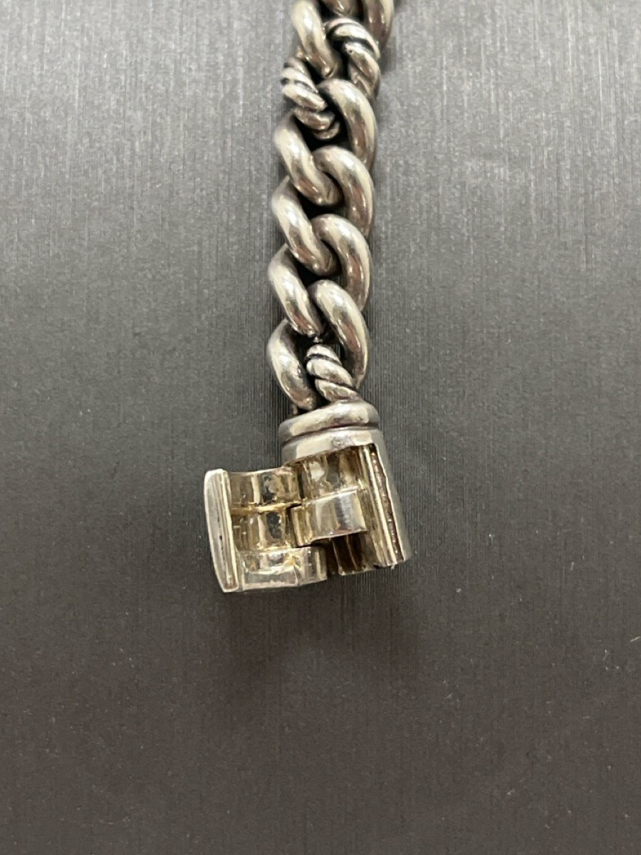 DAVID YURMAN CHAIN ID BRACELET, SILVER WITH DIAMOND CHIPS (G69006831)