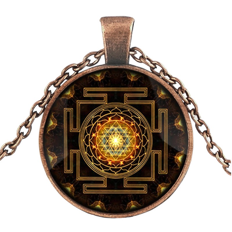 Sacred Sri Lanka Yantra Time Gem Pendant Necklace Jewelry Gift for Women