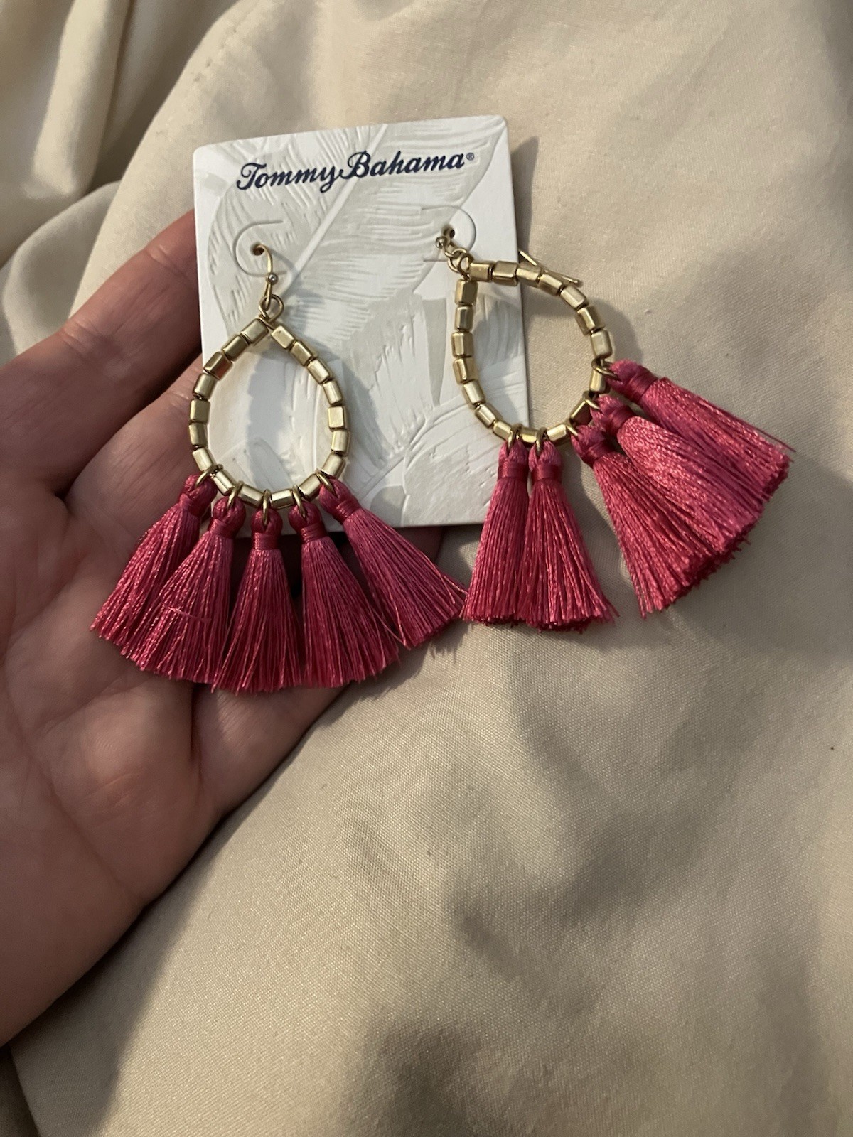 Tommy Bahama Magenta Boho Tassel Earrings