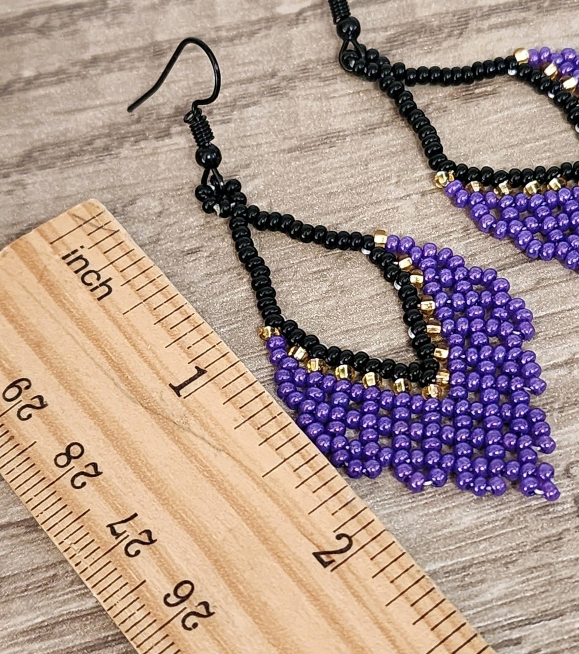 Boho Dangle Earrings Purpple Bead Drop Festival Summer Style