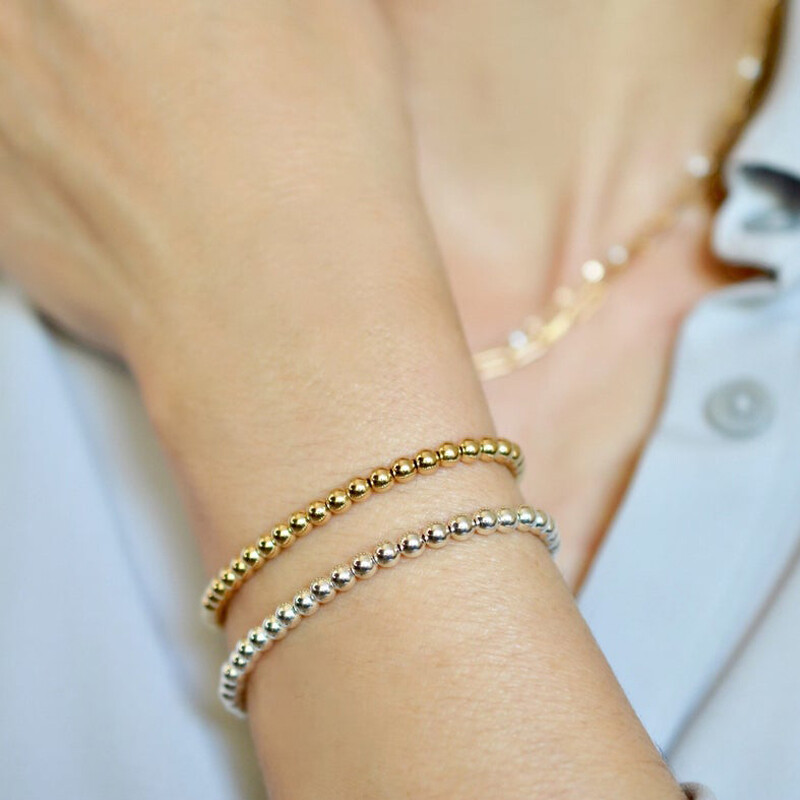 Bohemian Gold Filled Beads Beaded Beaded Stretch Stackable Bracelets Men Women