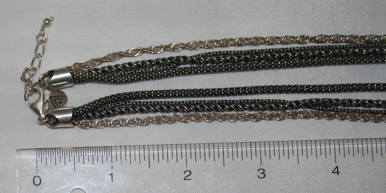 Silpada Sterling Silver Oxidized Four Strand Popcorn Rope Necklace N1719