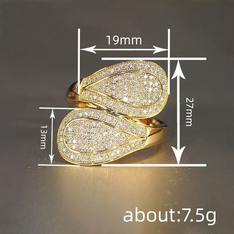 Stunning Fashion Woman 18k Gold Plated Sparkling CZ Band Ring Sizes 6-10