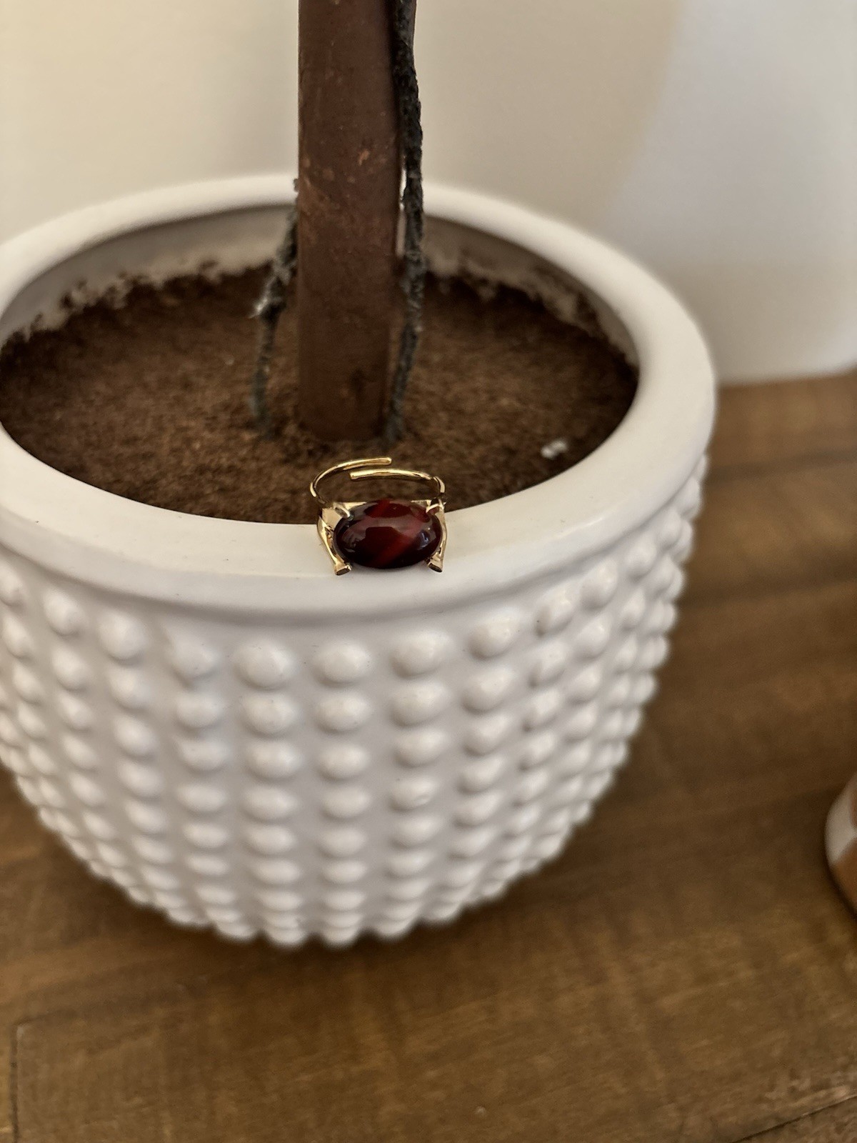 Gold Ring with Deep Brown Stone