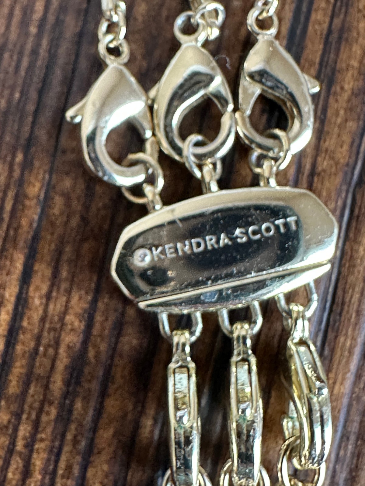 Kendra Scott Convertible Layered Necklace Gold Pink Iridescent 3 In 1 Detachable
