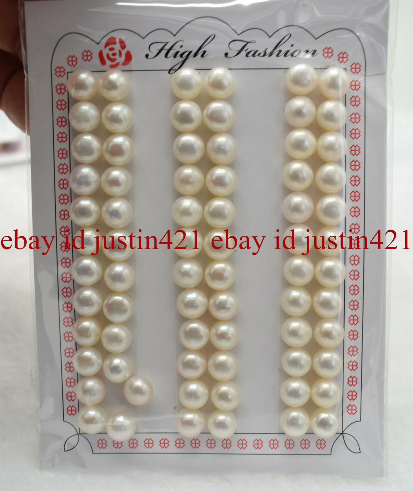 Genuine Pretty 7.5-8mm Freshwater Pearl Half-drilled Beads For DIY Earring