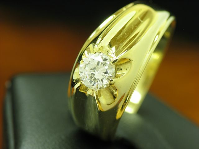 14Kt 585 Yellow Gold Ring With 0.85Ct Zirconia Solitaire Setting / 5.3G / RG 57