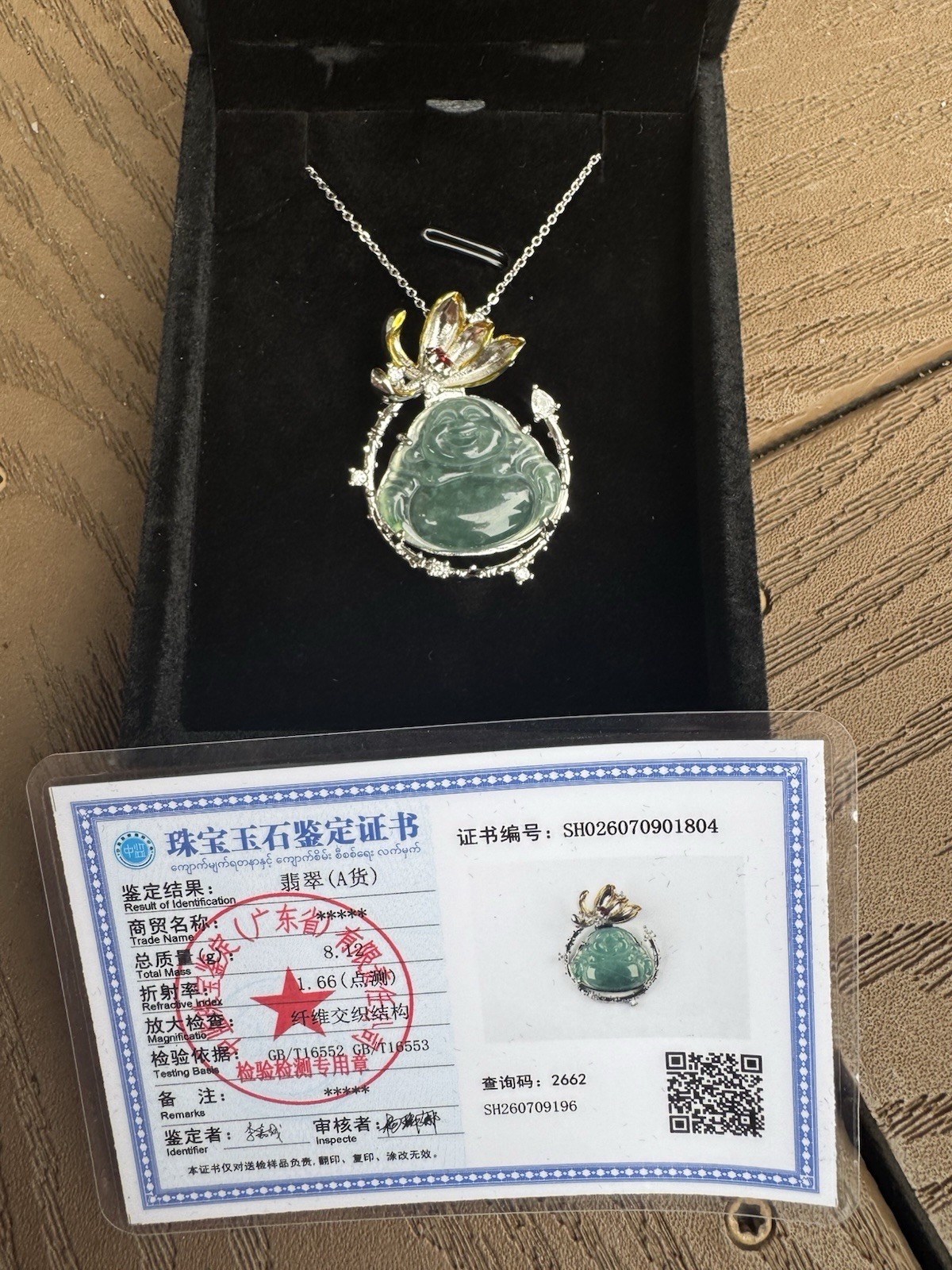 real jade buddha blue Green snowflake stone ,Pendant Necklace