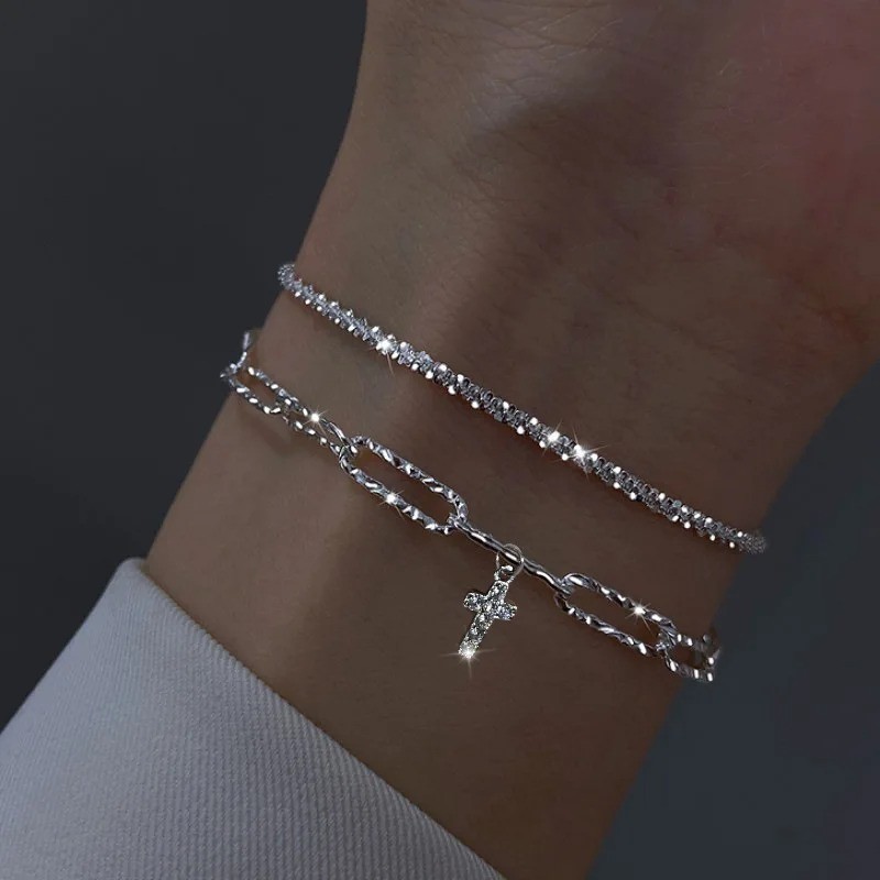 Women’s 925 Sterling Silver Multilayer Snake Chain Foot Ankle Bracelet New USA