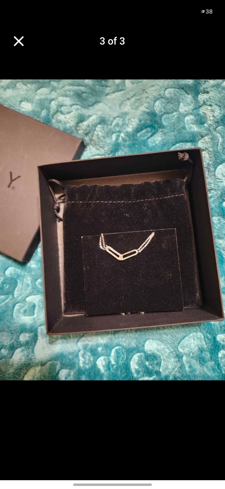 Kay Jewelers Round-Cut Diamond Paperclip Pendant Necklace Sterling Silver Cable