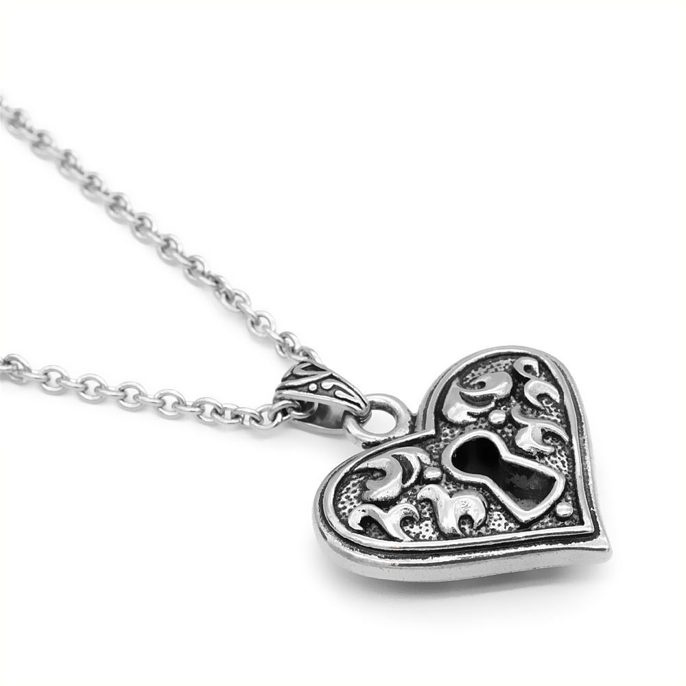Heart necklace Keyhole Reversible stainless steel Pendant necklace By Controse