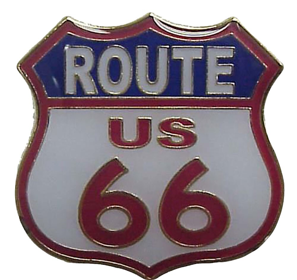Route 66 Shield Red White Blue Bike Motorcycle Hat Cap Lapel Pin HP6056