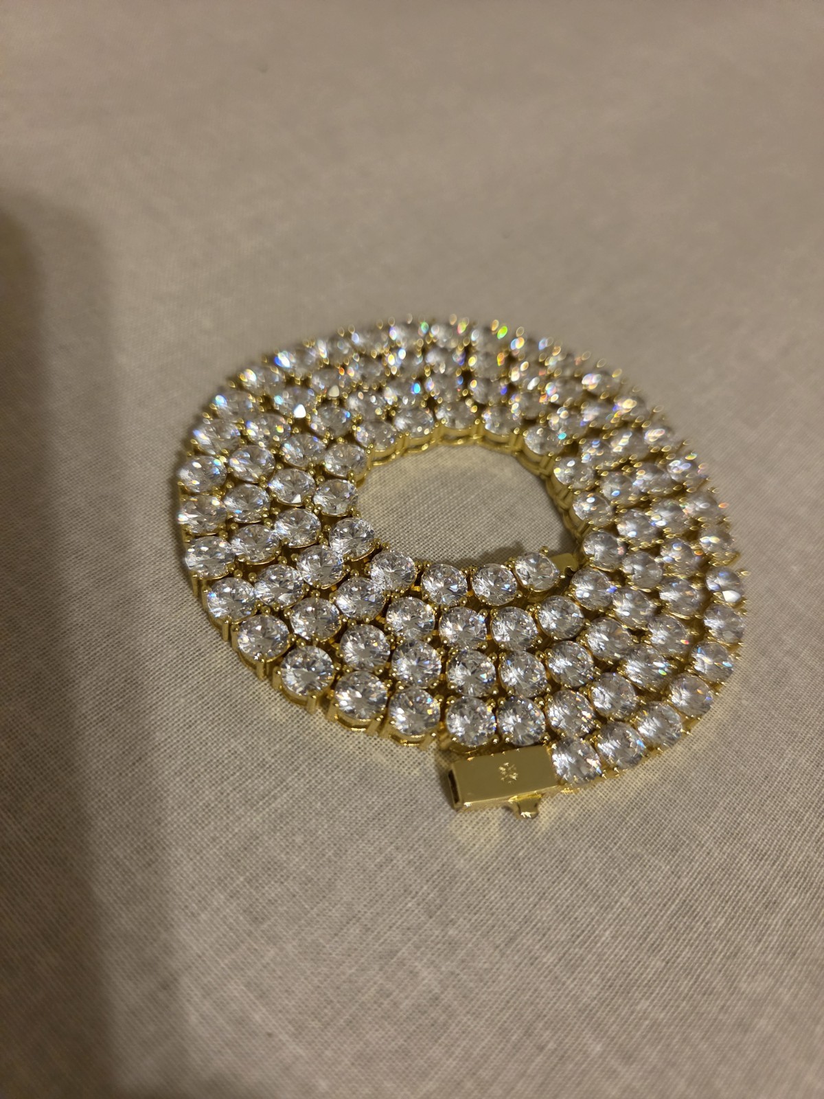 5mm Tennis Chain CZ Cubic Zirconia Yellow Gold 22in Box Clasp IceCartel