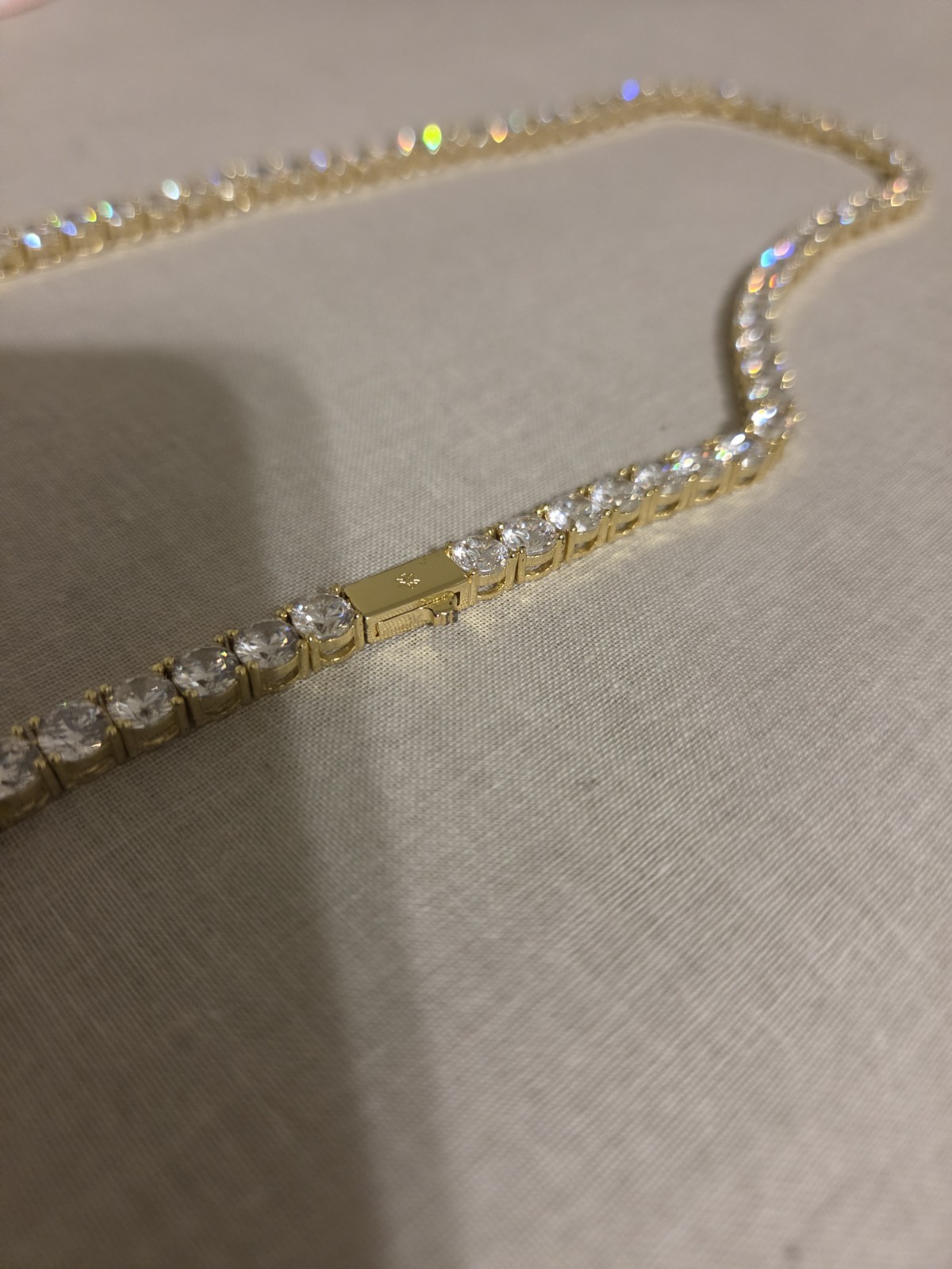 5mm Tennis Chain CZ Cubic Zirconia Yellow Gold 22in Box Clasp IceCartel