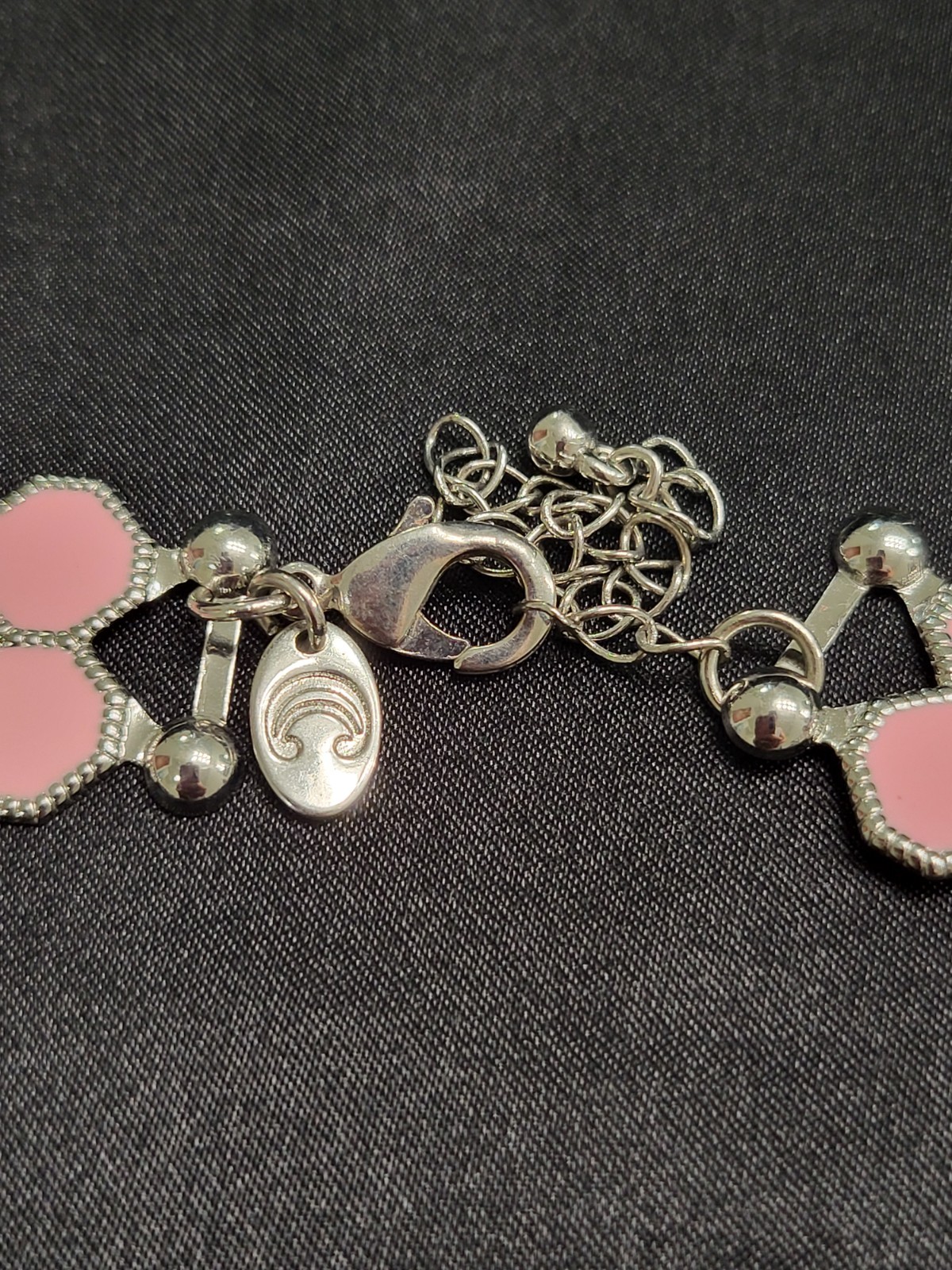 Chico’s Statement Necklace Pink Geometric Enamel Mosaic Chunky Choker Adjustable