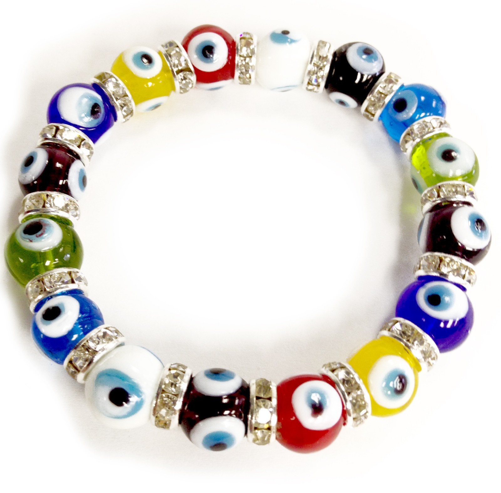 Evil Eye Stretch 10mm Beaded Bracelet
