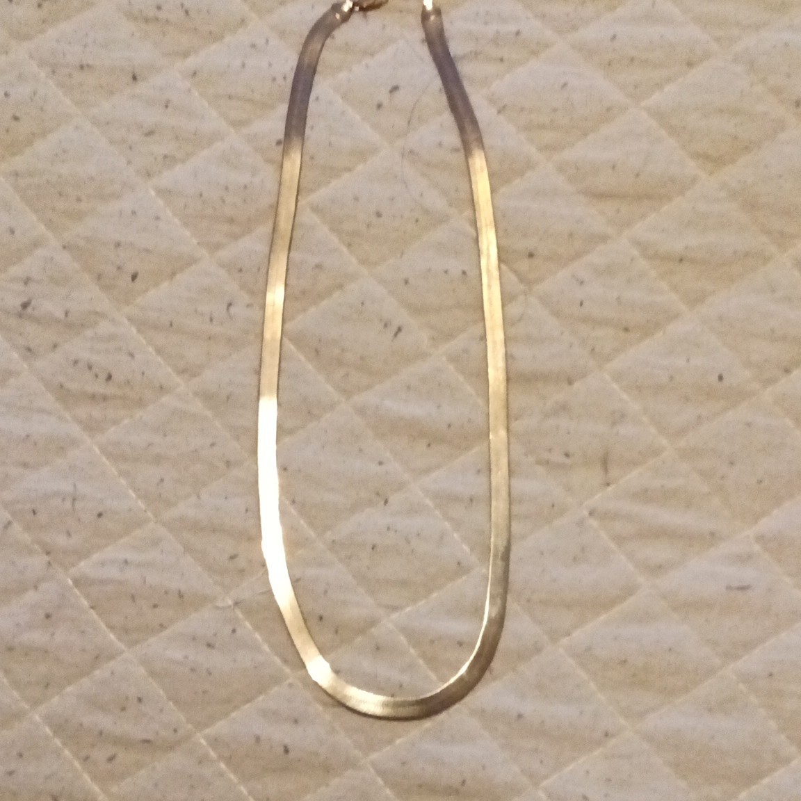 Silver Herringbone Chain Necklace with Lobster Clasp No Stone