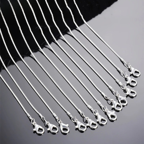 5/10pcs Hot Sale 925 Sterling Solid Silver 1mm Snake Chain Necklace Jewelry Gift