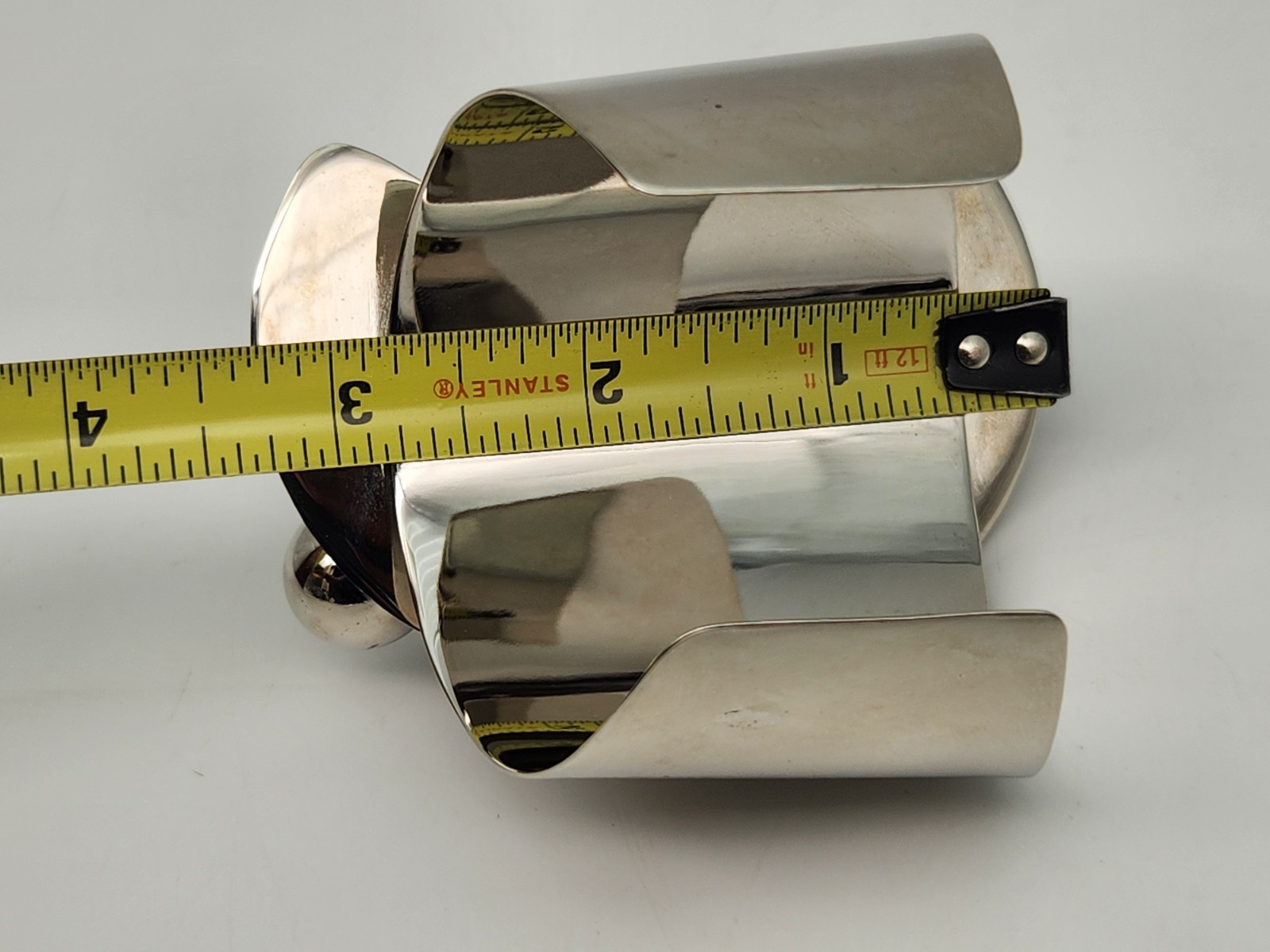 Alexis Bittar Big Bold Modernist Kinetic Silvertone Metal Cuff Bracelet