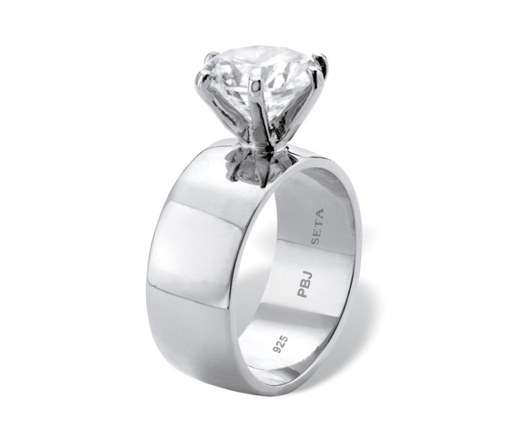 WOMENS 4 TCW ROUND CZ SOLITAIRE STERLING SILVER RING 5 6 7 8 9 10 11 12 13 14