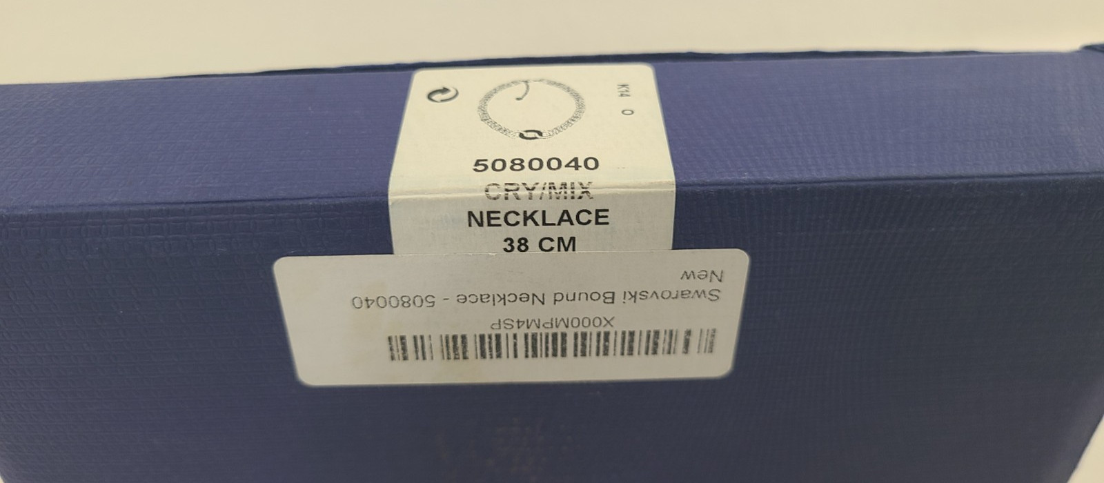 New Swarovski Bound Crystal Pavé Palladium Plated Steel Rose Gold Necklace 38 CM