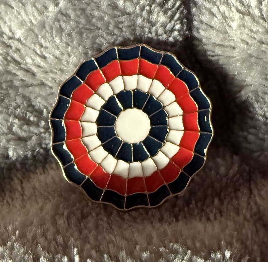 Enamel Pin American Rosette Cockade Red White Blue United States USA Patriotic