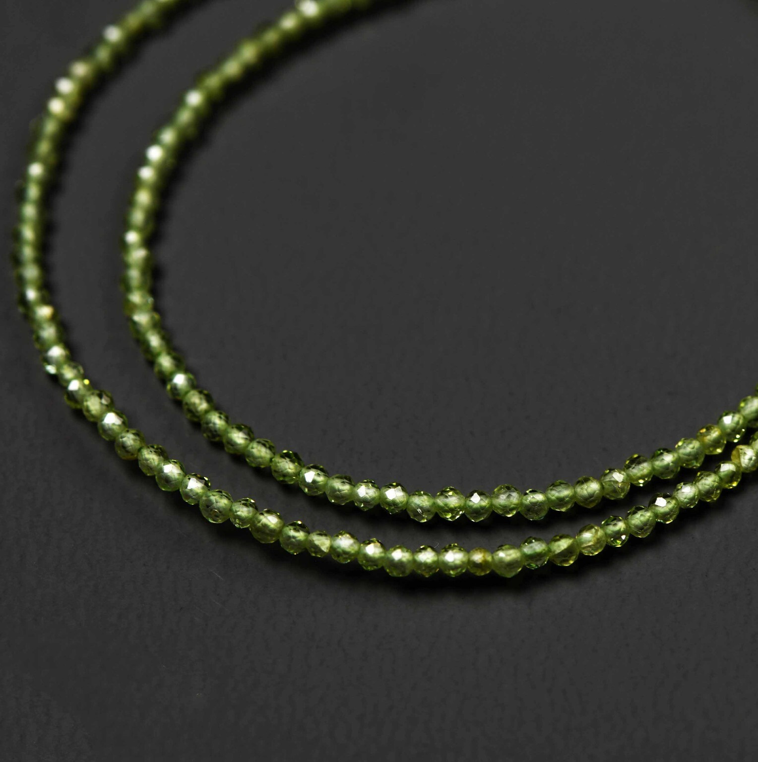Genuine Faceted Peridot 2mm Beaded Choker Healing Minimalist Birthstone Necklace