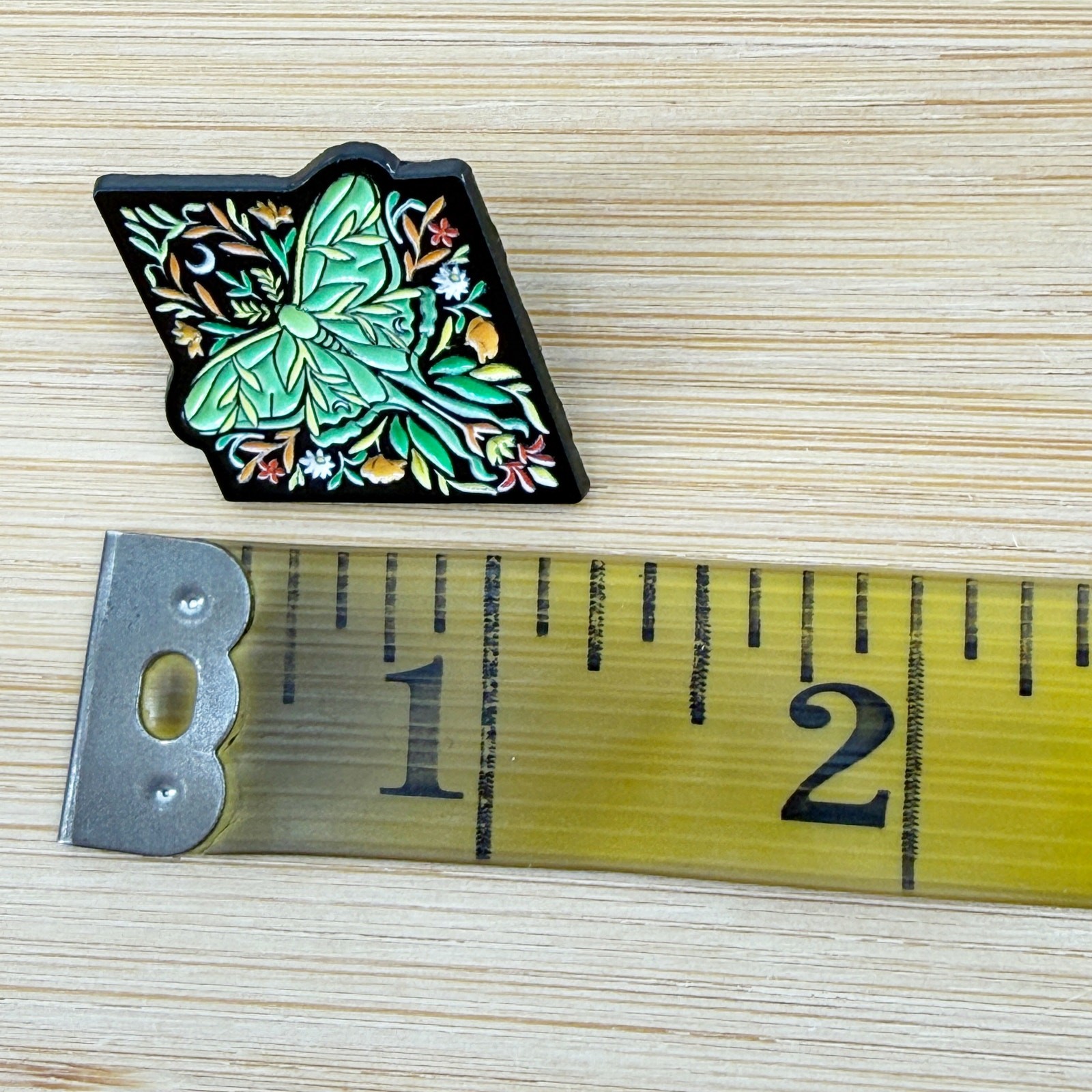 Green Luna Moth Enamel Pin Witchy Botanical Nature Aesthetic Brooch