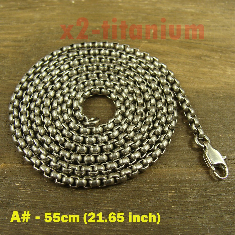 Titanium 3mm Rolo box chain Clavicle necklace anti allergy XH283A